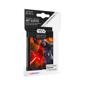 Star Wars Unlimited Kylo Ren Art Sleeves - Officially Licensed Pack of 60 Art Sleeves and 1 Clear Sleeve, Optimized Size for Star Wars Unlimited and Other TCG and LCG Games, Made by Gamegenic